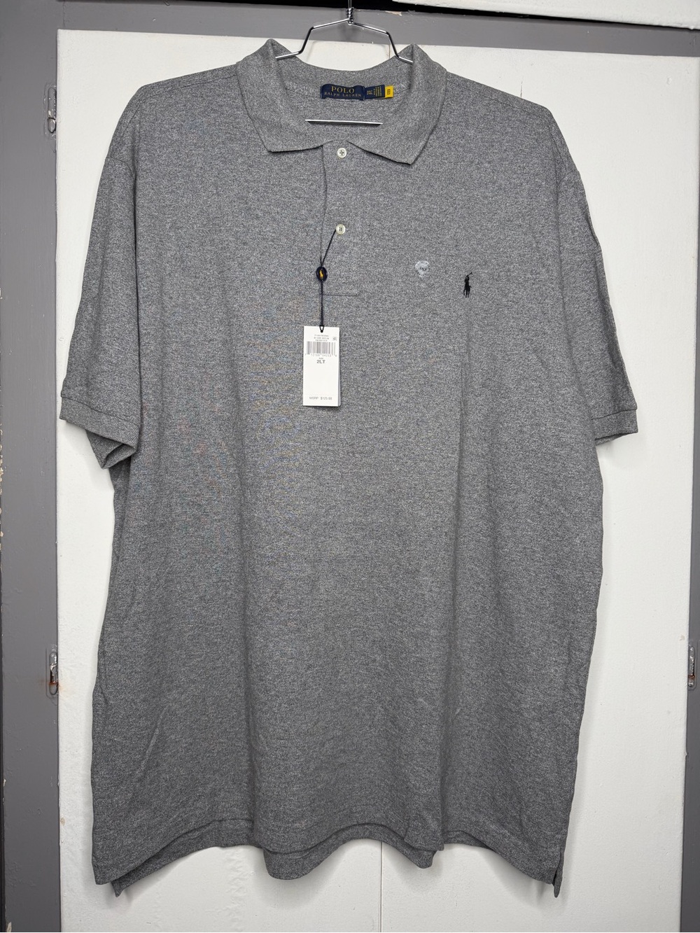 Polo Ralph Lauren Mens Short Sleeve Polo Shirt 2XLT Tall Heather Gray NWT